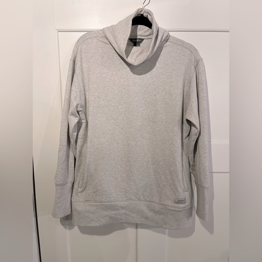 Eddie Bauer Gray Pullover Turtleneck Cowl Neck Sweater, Size XS